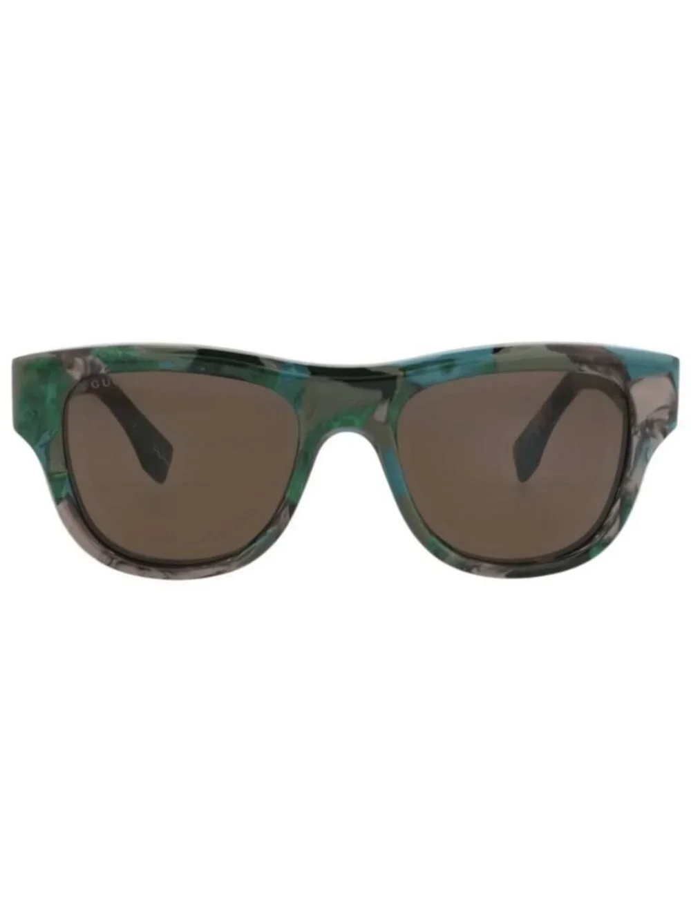 New Gucci Mens Square/Rectangle Green Green Brown Fashion Designer Sunglasses